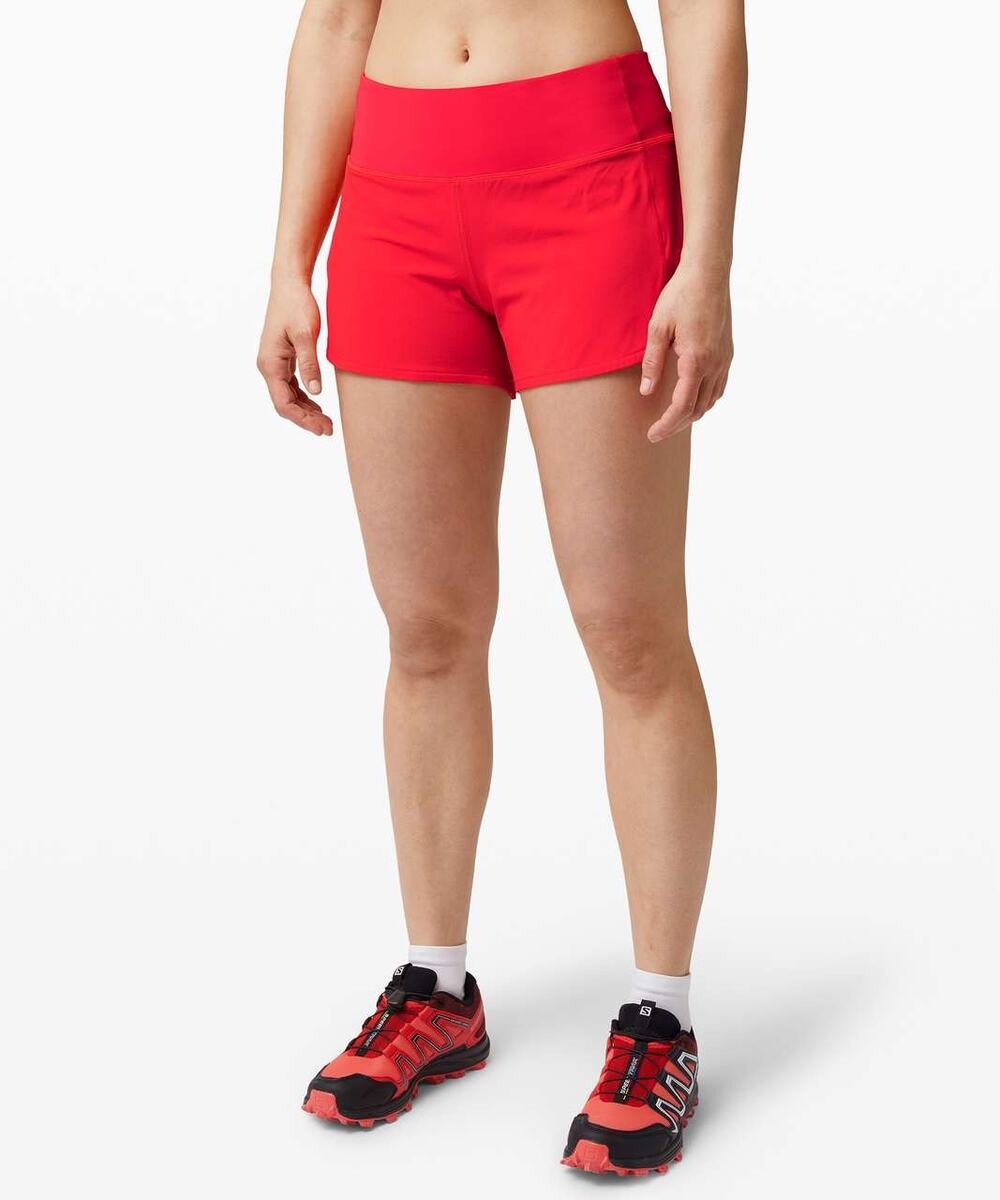 Lululemon Speed Up Short Long *4" Carnation Red Women’s Size 6 *W7AYMT *EUC